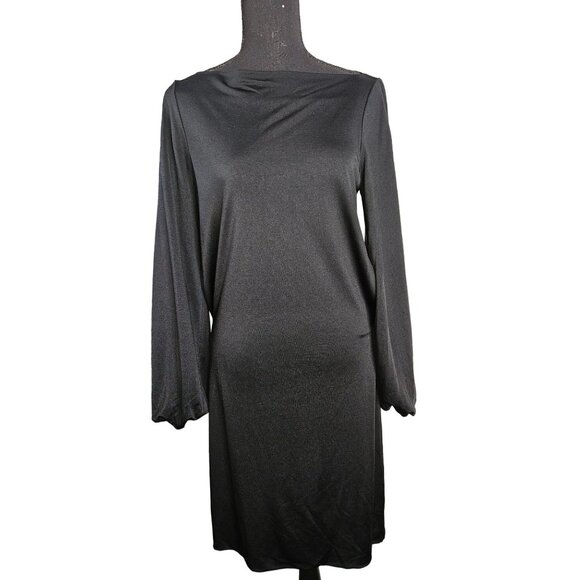 Ralph Lauren Black Label Silk Blend Black Sheath Dress Women Size Medium - Picture 1 of 12